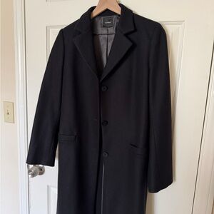 Elegant Black 100% Cashmere Women's Long Coat